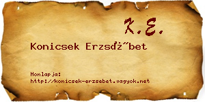 Konicsek Erzsébet névjegykártya